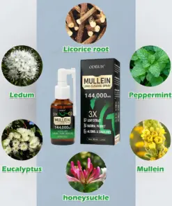 ODEIUN® 3X Concentrated Mullein Lung Cleanse Spray Advanced Respiratory Detox Clear Breathing