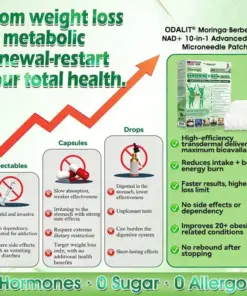 ODEIUN™ Moringa Berberine NAD 𝟏𝟎-𝐢𝐧-𝟏 𝐀𝐝𝐯𝐚𝐧𝐜𝐞𝐝 𝐍𝐚𝐧𝐨 𝐌𝐢𝐜𝐫𝐨𝐧𝐞𝐞𝐝𝐥𝐞 𝐏𝐚𝐭𝐜𝐡 𝐎𝐧𝐜𝐞 𝐃𝐚𝐢𝐥𝐲, 𝐕𝐢𝐬𝐢𝐛𝐥𝐞 𝐑𝐞𝐬𝐮𝐥𝐭𝐬 𝐢𝐧 𝟕 𝐃𝐚𝐲𝐬